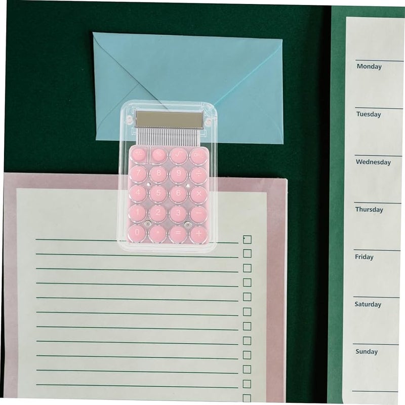 آلة حاسبة كرتونية وردية صغيرة محمولة للاستخدام في المكاتب والمدارس للطلاب، مدمجة وخفيفة الوزن - Image 2